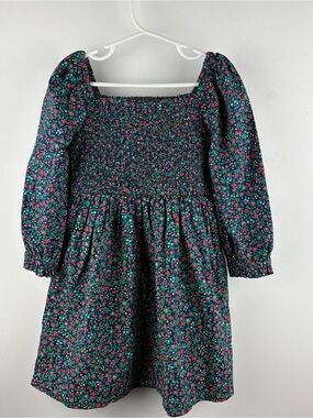 J.Crew Crewcuts Girls' Floral Smocked Dress Puff Sleeves Cottage Size 4 Party